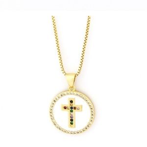 Unisex Cross Long Pendant Necklace